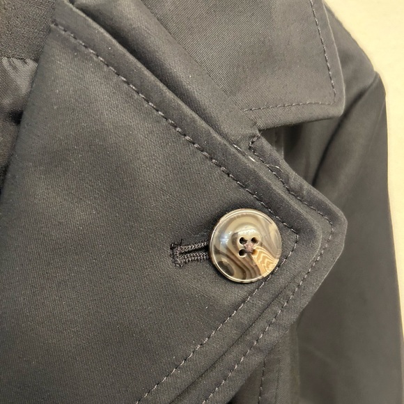 Kenneth Cole Belted Trench Coat in Black Women’s Size Large Cotton Old Money - Picture 8 of 8